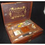 A 19th Century rectangular mahogany artist's box by G. Rowney & Co.