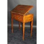 A 19th Century mahogany architect's table, the plain top with rosewood cross-banding,