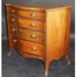 A Regency mahogany and inlaid serpentine chest of drawers,