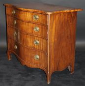 A 19th Century mahogany serpentine chest of drawers,