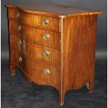 A 19th Century mahogany serpentine chest of drawers,