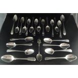 A collection of 23 various 18th and 19th Century silver teaspoons by various makers,