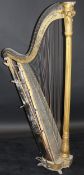 A 19th Century giltwood and gesso and fruitwood framed harp by Thomas Dodd of 92 St.