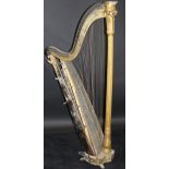 A 19th Century giltwood and gesso and fruitwood framed harp by Thomas Dodd of 92 St.