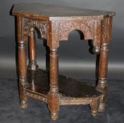 An 18th Century oak credence table,