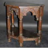 An 18th Century oak credence table,