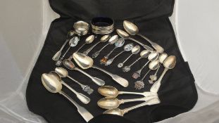 A collection of twelve various silver spoons, various dates, makers etc,