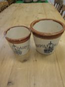 Two circa 1900 stoneware "Maypole Dairy Co Ltd" measures of tapered cup form CONDITION