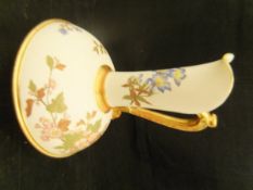 A Victorian Royal Worcester cream ground and floral spray decorated ewer date marked for 1888 and