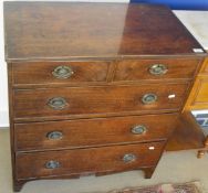 A 19th Century square fronted mahogany chest of drawers the plain top above two short and three