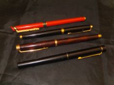 Four various fountain pens by Sheaffer, Parker,
