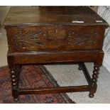 An 18th Century oak Bible box,