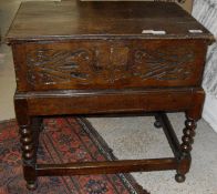 An 18th Century oak Bible box,