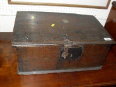 An 18th Century oak Bible box of plain form,