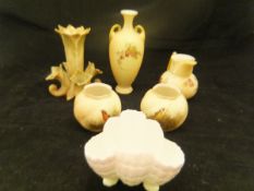 A collection of Royal Worcester porcelain to include blush ware floral decorated jug,