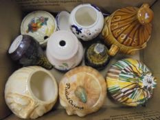 Two boxes of assorted china wares to include Parian ware jug with kite mark to base,