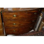 A Regency mahogany bow front chest of drawers,