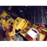 Four boxes of various toys to include Scalextric, diggers,