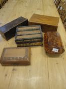 A burr cedar and rosewood box,