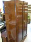 A Victorian mahogany two door wardrobe compactum,