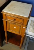 Two Victorian marble topped pot cupboards,