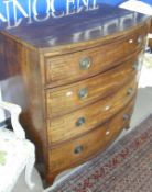 A Regency mahogany and inlaid bow front chest of drawers,