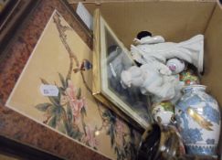 Eleven boxes of miscellaneous china, glass ware and pictures to include Wedgwood part tea service,