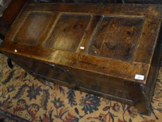 A 17th Century oak coffer,