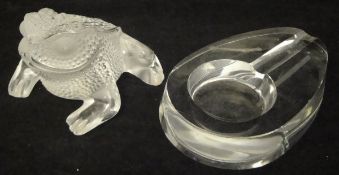 A Lalique figure of a toad, marked to base "Lalique France",