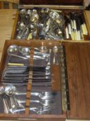 Two boxes of assorted cutlery
