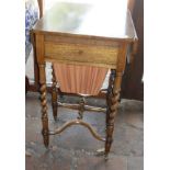 A Victorian rosewood drop-leaf work table,