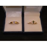 A 9 carat gold dress ring set with tanzanite,