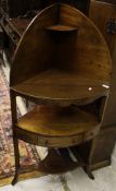 A 19th Century mahogany corner wash stand and an Edwardian mahogany and inlaid and drop leaf
