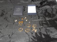 Seven pairs of various earrings / studs and two single ear studs