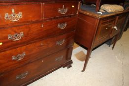 A mahogany square front chest of two short above three long drawers together with an Edwardian