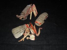 A 19th Century Japanese Meiji Period articulated and carved red-stained ivory crayfish figure,