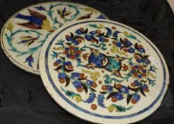 Two 19th Century Continental majolica or faience pottery stands,