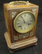 A 19th Century French rosewood and mother of pearl inlaid mantle clock,