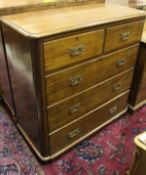 WITHDRAWN - A late Victorian mahogany chest of two short over three long graduated drawers