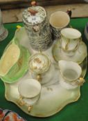 An Arthur Wood silver shield mug and jug,