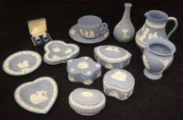 A collection of Wedgwood "Blue Jasper" wares,