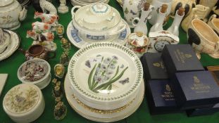 A collection of various decorative china wares including Portmeirion "Botanic Garden",