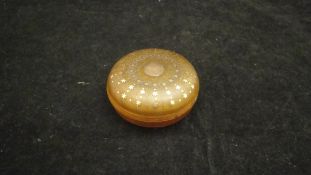 A 19th Century horn circular pill box,