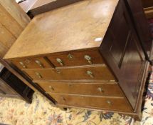 An 18th Century oak chest with a Cavetto moulded top,