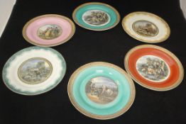 A collection of six 19th Century Prattware plates,