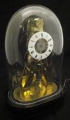 A 19th Century French skeleton clock of simple form,