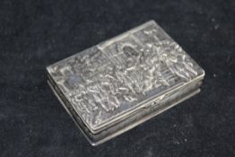 A 19th Century white metal snuff box,