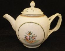 A Chinese Qianglong porcelain teapot of squash form,