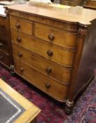 A Victorian mahogany chest of two short over three long drawers