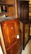 A collection of furniture comprising a Shaw of London mahogany cocktail cabinet,
